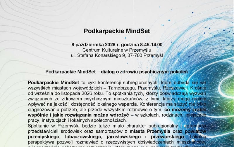 Konferencja o zdrowiu psychicznym pokoleń w Przemyślu 8 października 2026 roku