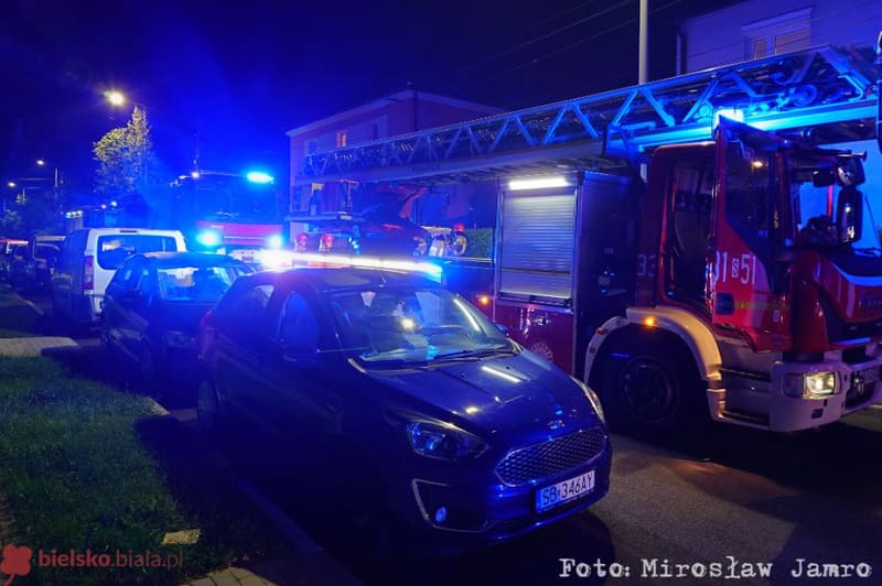 Fałszywy alarm pożarowy na poddaszu w Bielsku-Białej – wyjechało 5 zastępów