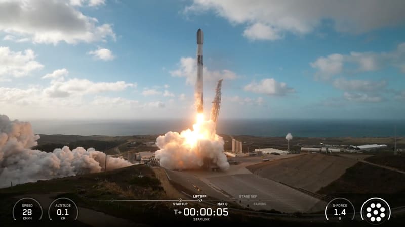 SpaceX wystrzeliło starlinki z Kalifornii, tempo startów Falcon 9 spada