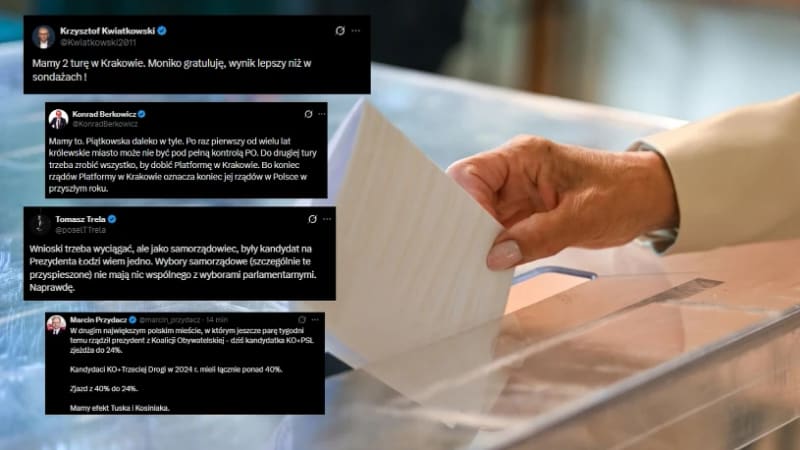 Politycy oceniają wybory w Krakowie: „efekt Tuska i Kosiniaka” i wynik Piątkowskiej