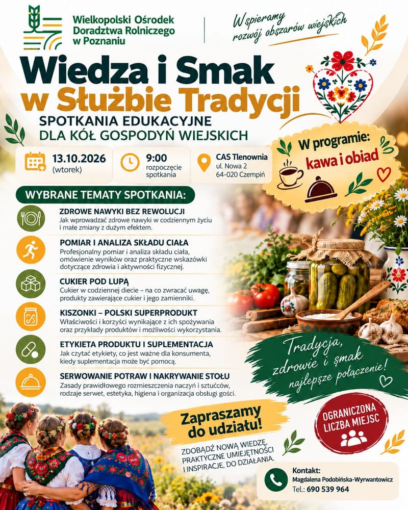 Spotkanie Kół Gospodyń Wiejskich: Wiedza i Smak w Czempiń 13 października