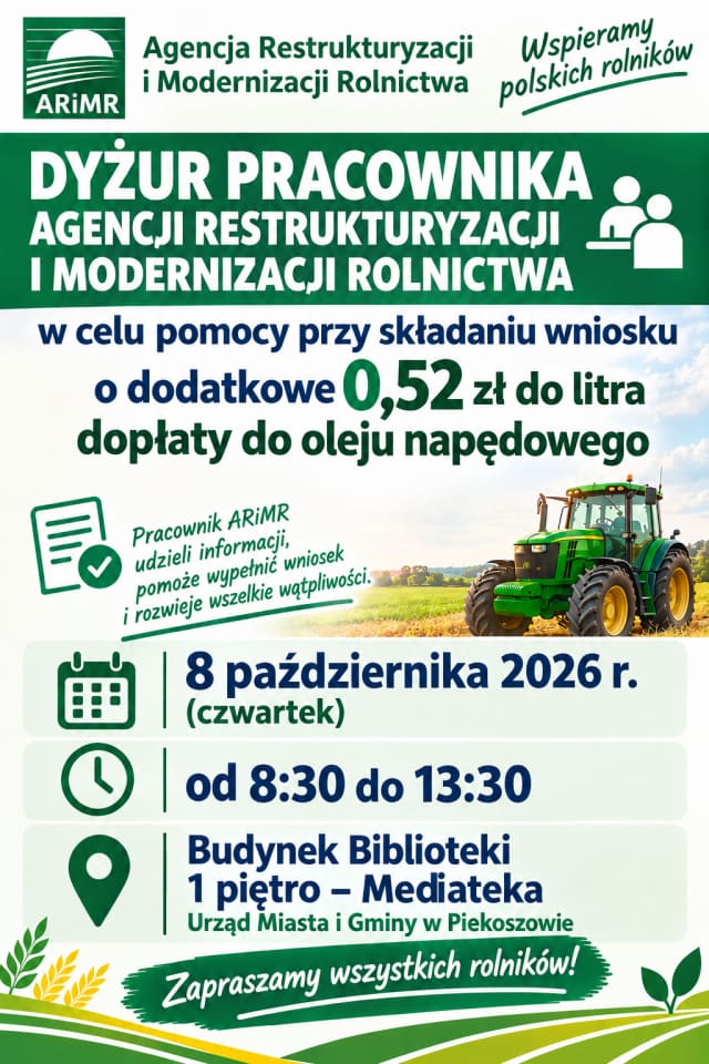 ARiMR zorganizuje dyżur 8 października: pomoc w wnioskach o dopłaty do paliwa i nawozów