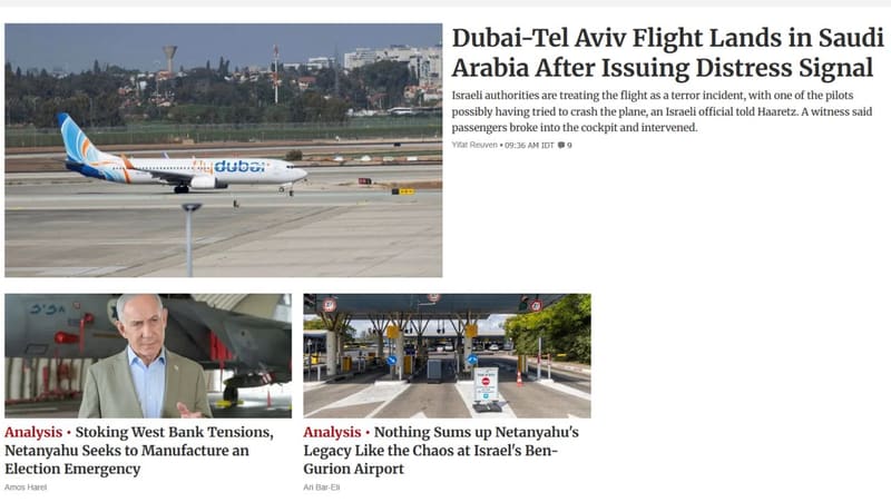 Samolot Flydubai lecący do Tel Awiwu nadał sygnał o porwaniu i wylądował w Arabii Saudyjskiej