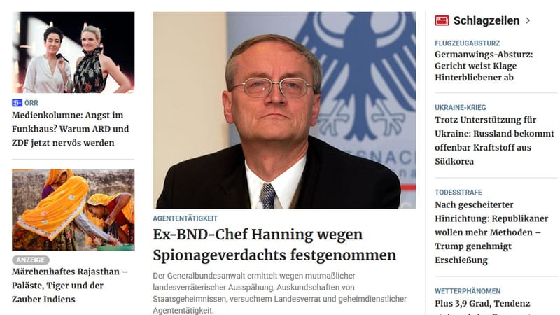 August Hanning, były szef BND, zatrzymany w Niemczech pod zarzutem szpiegostwa