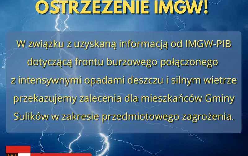 IMGW zapowiada front burzowy. Mieszkańcy dostali zalecenia na czas burz i silnego wiatru