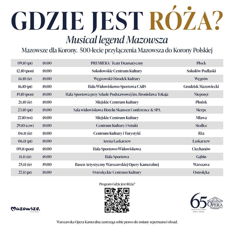 Mazowsze chce 500-lecie włączenia do Korony musicalem „Gdzie jest Róża?”