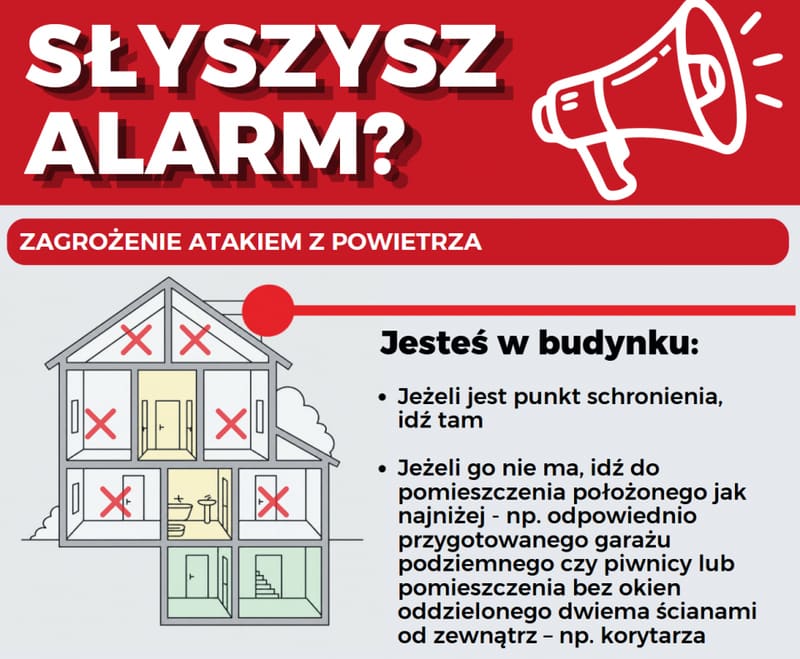 MSWIA wydało poradnik postępowania przy alercie RCB i syrenach alarmowych