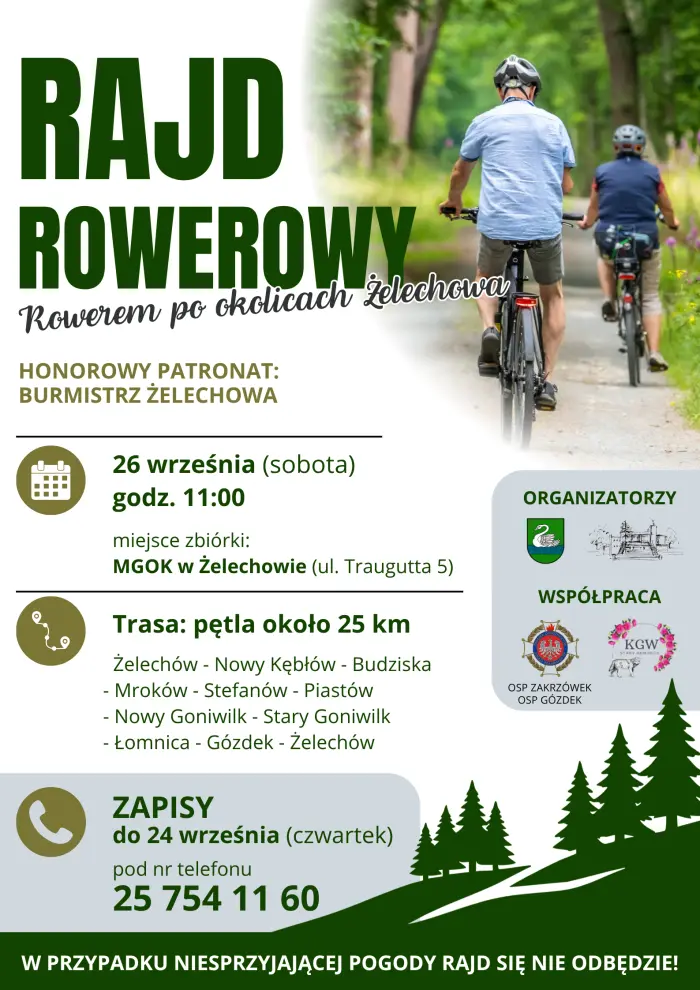Rowerowy rajd okolicami Żelechowy pod patronatem burmistrza
